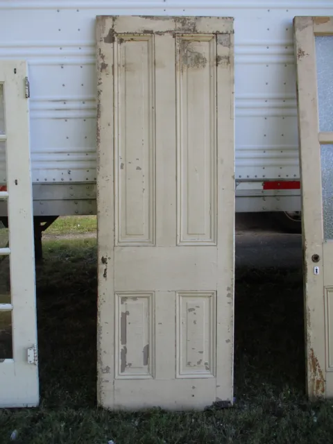 DOOR 08:    Antique  Raised Paneled Victorian Wood  Door 31" x 88 1/2"H