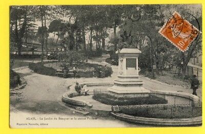 CPA ALES LA STATUE DE PASTEUR ET JARDINS DU BOSQUET 