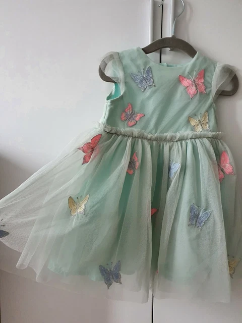 Primark Atmosphere Baby Girl Embroidered Butterfly Mesh Tulle Dress 18-24 Months
