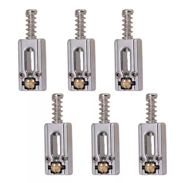 6 Electric Guitar Tremolo Roller Saddles Bridge Saddle Set for Strat/Tele Guitar