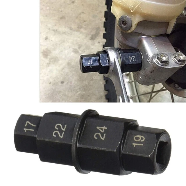 Outil Pour Essieu Hexagonal Pour Motos - Clé Pour Broche De Roue Roues Outil De Demontage De Broche Cle Hexagonale Allen Moyeu De Roue Avant Adaptateur De Douille De Broche 17mm19mm22mm24mm 85315659