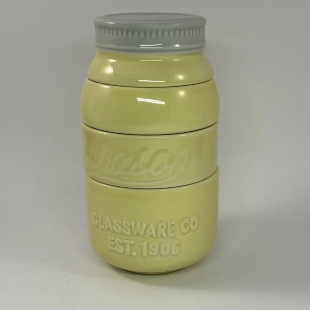Mason Jar Finest Measuring Cups - Set Of 4 Ceramic Yellow