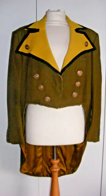 Costume teatrale vintage lana senape e giallo stile georgiano grande 46" petto Costume teatrale vintage lana senape e giallo stile georgiano grande 46" petto
