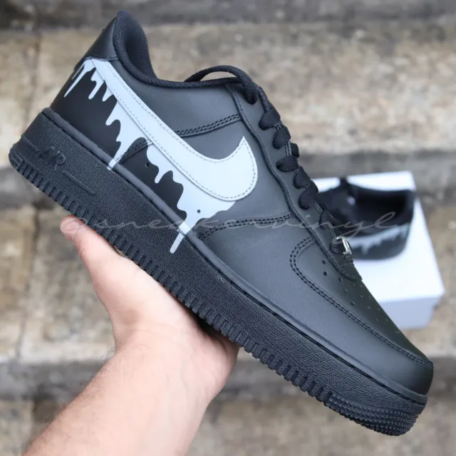 Black Supreme Louis Drip Custom Nike Air Force 1 Shoes White Low - Bandana  Fever