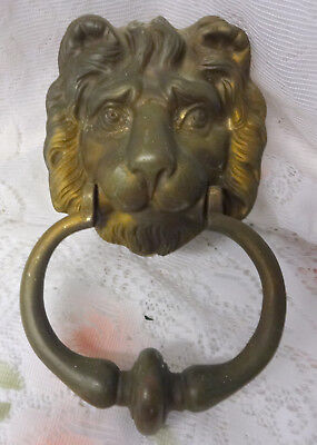 Antique Victorian Lion Head Lionhead Door Knocker Knobs Handles Bronze Brass
