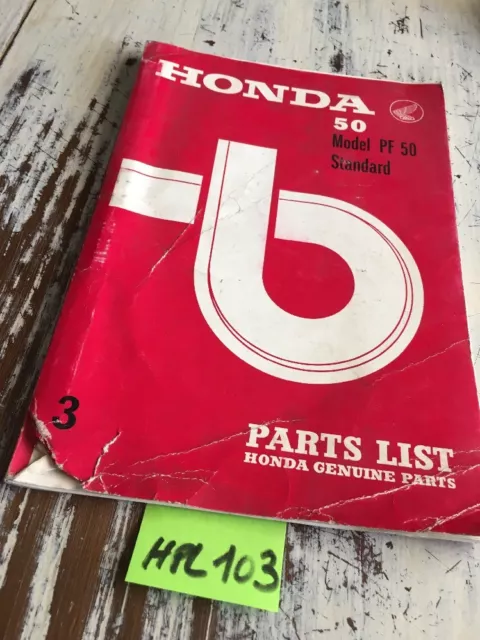 Honda PF50 Standard Amigo parts list liste catalogue pièce détachée édition 72