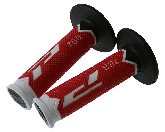 KNOPF MX PROGRIP 788-255 Griffe – Dreifache Dichte, Gelb/schwarz/weiß, Für Motorräder