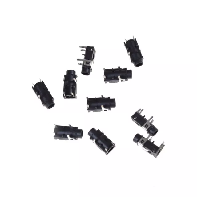 10 piezas conector para auriculares estéreo hembra con montaje en panel de PCB 4 pines 1/8" 3,5 mm