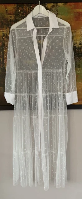 Zara white sheer polka dot dress new arrivals
