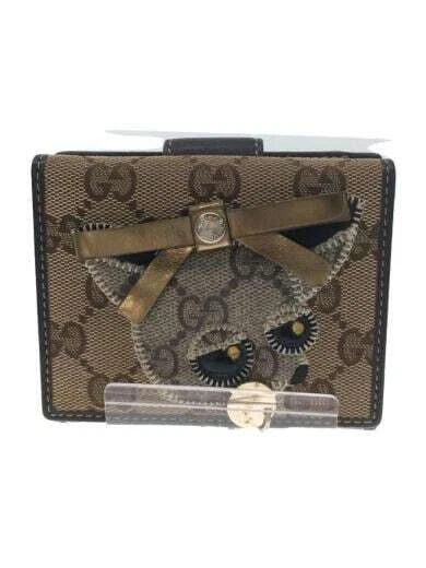 GUCCI 3-fold Wallet Canvas Full Pattern Women's