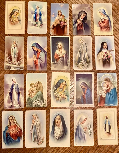 VTG "Our Lady of" Catholic Prayer Funeral Death Holy Cards LOT of 20