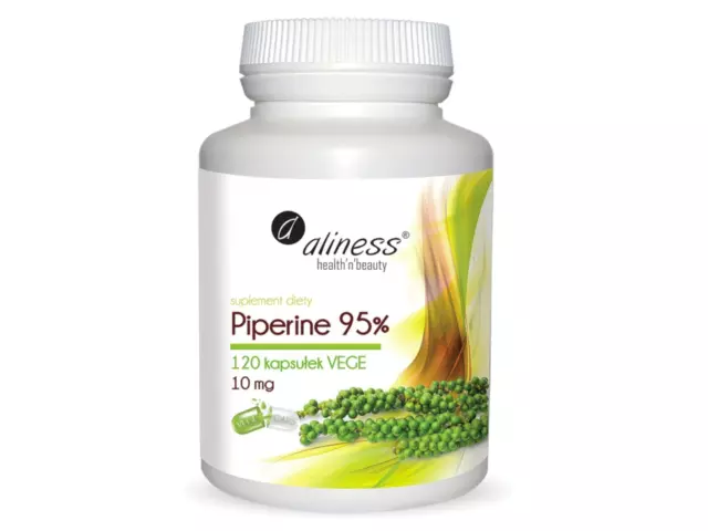 Piperine Forte 95% 120 Kapseln Aliness  Fatburner Weight Loss ORYGINAL Piperin