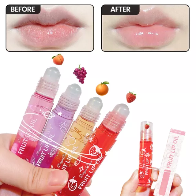 Fruit Flavoured Hydrating Lip Gloss Roll-on Moisturising Lip Oil