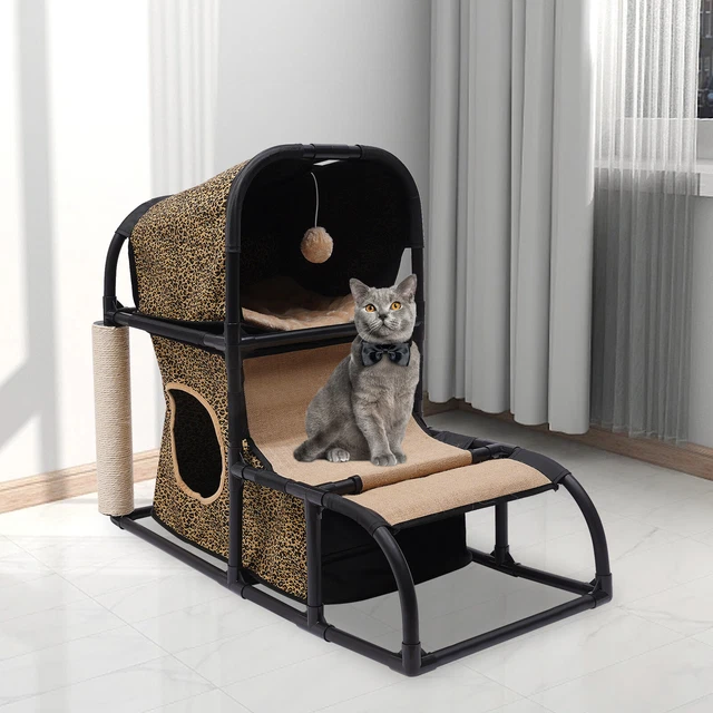 Safe 5-in-1 Cat House Activity Playing House Condo for Cat Rest Cat Furniture