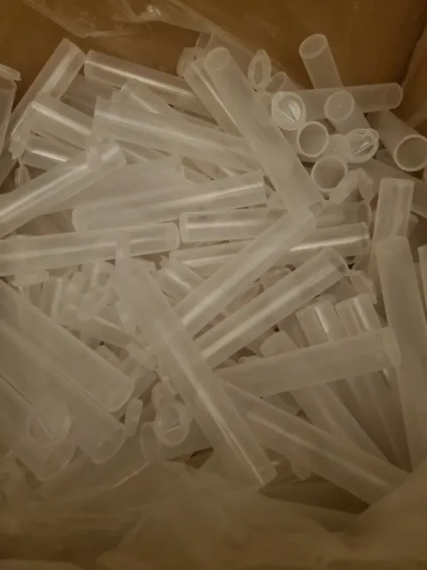 Lot of 20 Clear 4.5" JUMBO Snap Lid Plastic Doobie Joint Tubes Easy Roll