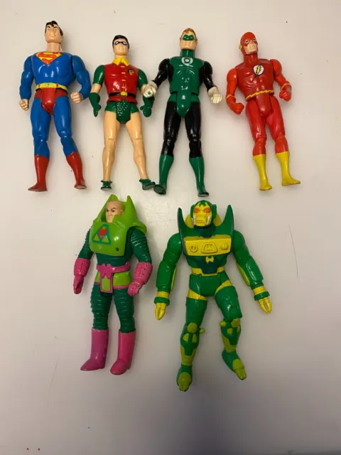 Lot of 6 Vintage 1984 Kenner DC Super Powers Action Figures - Clark Kent etc.+