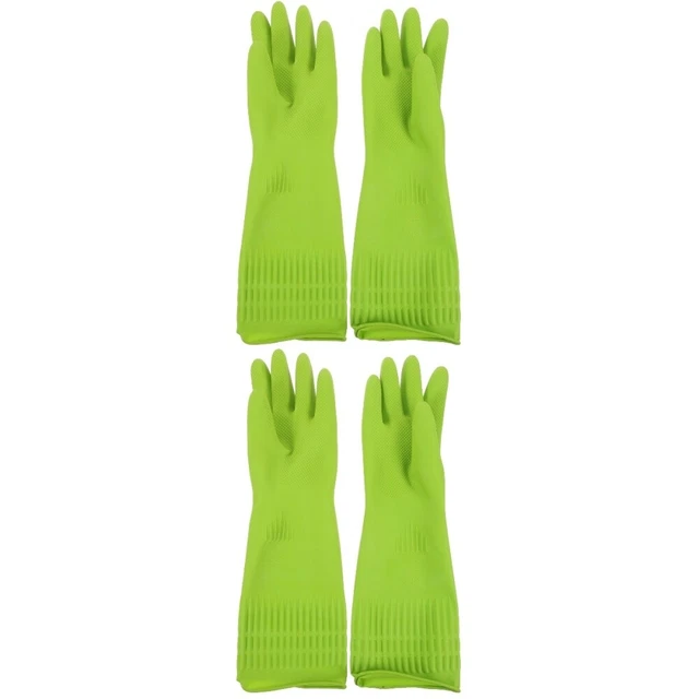 2 Pairs Émulsion Gants De Vaisselle Grand Nettoyage Des En Caoutchouc