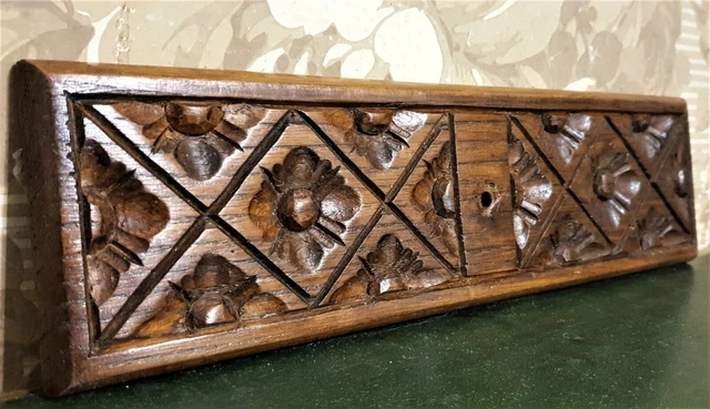 Pediment with rosette wood carving decor - Antique french architectural salvage 2