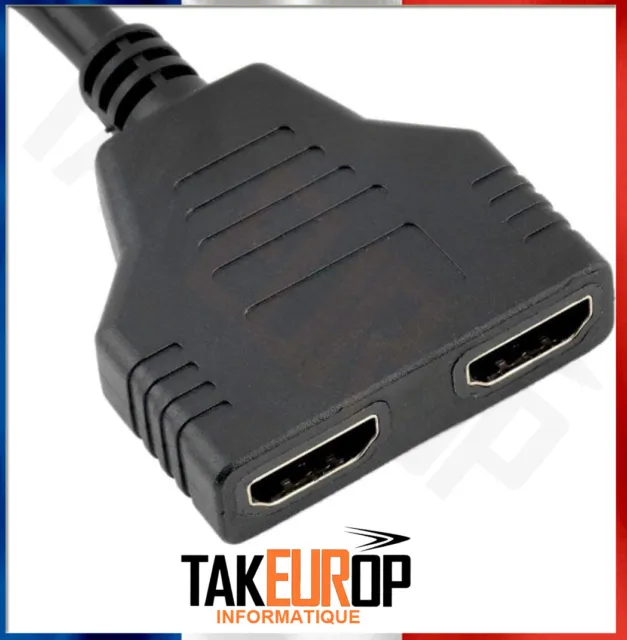 Repartiteur Multiprise HDMI - Splitter - 1 Entree Male / 2 sorties Femelle - BDP 2