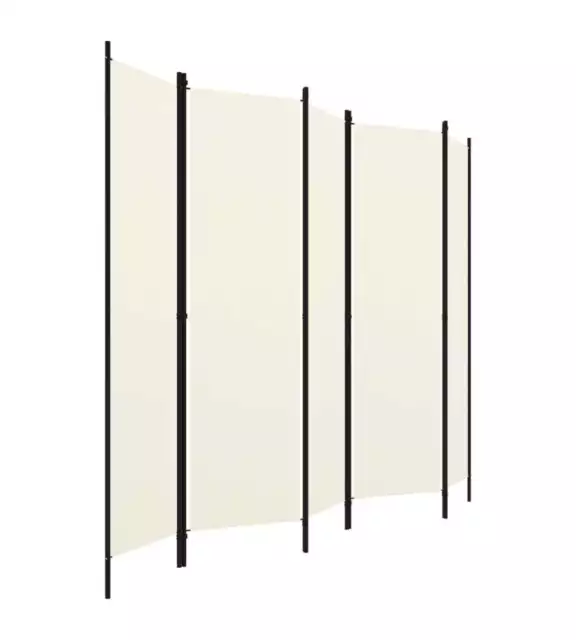 Paravento a 5 Pannelli Bianco Crema 250x180 cm