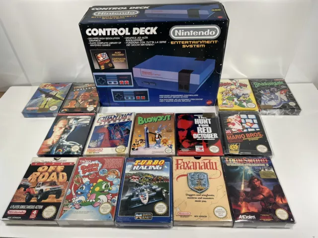 Nintendo Entertainment System NES Console Boxed MATTEL Control Deck Games Bundle