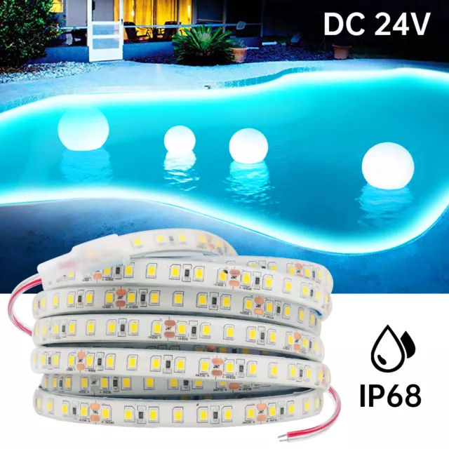 24V LED Strip Lights Waterproof IP68 Tape Rope Self Adhesive Outdoor Lighting UK