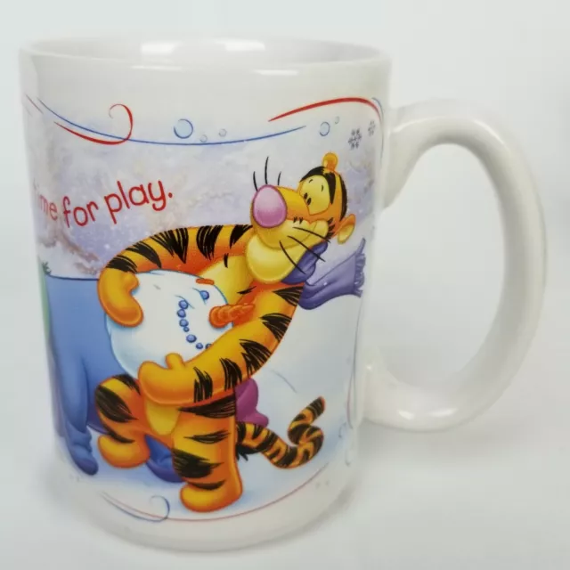 Disney Coffee Mug Winnie the Pooh Tigger Eeyore Piglet Snow Day Play Tea Cup