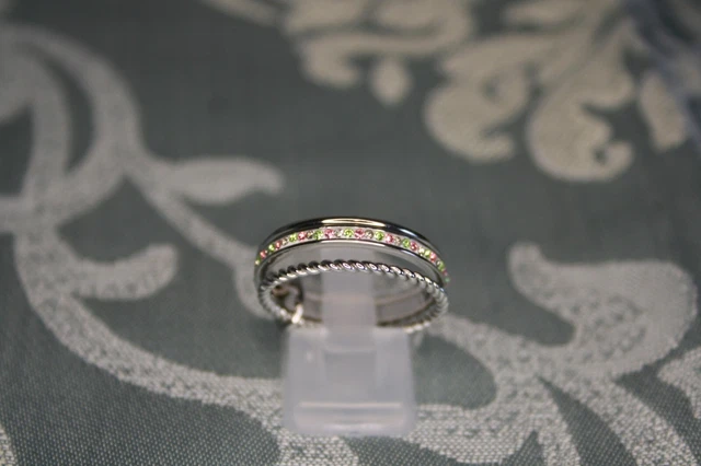 Bague 3 rangs Or Rose 18k Sertie de Diamants Bruns