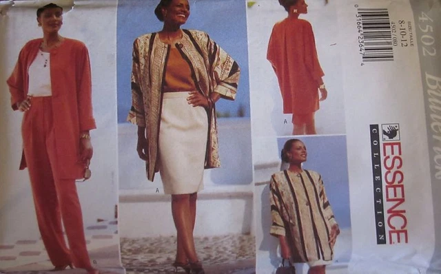 4502 Butterick SEWING Pattern Misses ESSENCE Jacket Top Skirt Pants UNCUT OOP FF