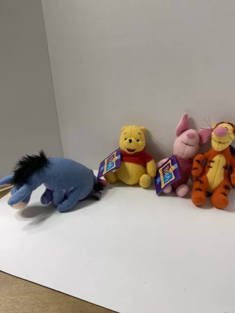 Lot Of 4 Winnie the Pooh Classic GUND Disney Plush 100 Acre Collection Eeyore +2