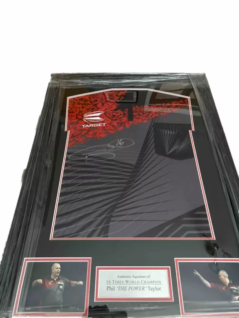 Phil Taylor Original Signed and Framed Darts Shirt AFTAL Coa