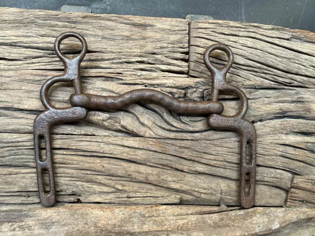 Rare Old Vintage Hand Carved Rustic Iron Unique Solid Horse Victorian Bridle Bit