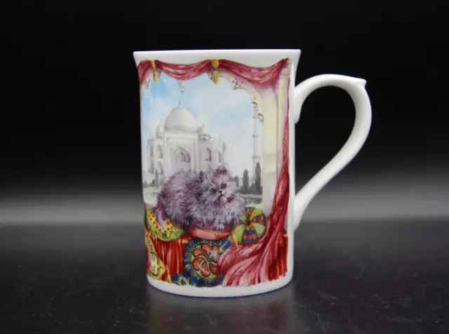 Kingsbury Fine Bone China Palace Cats Taj Mahal K Coffee Mug Made In England.