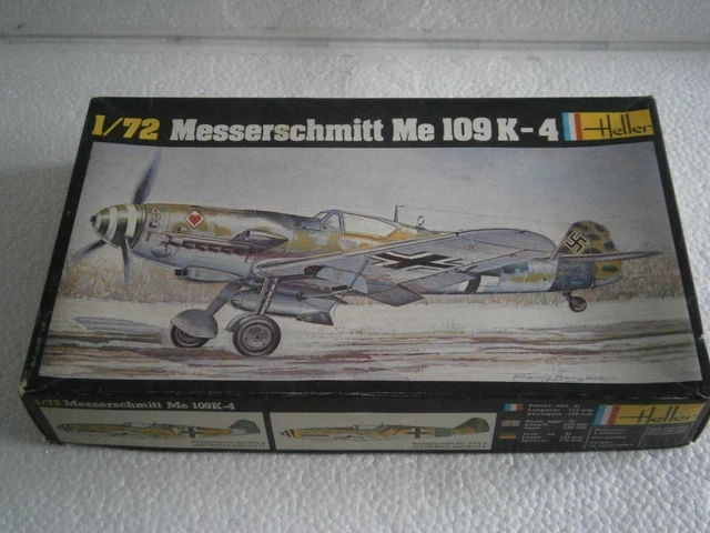 MAQUETTE AVION LUFTWAFFE MESSERSCHMITT Me 109K-4 HELLER N°229 1/72 (VINTAGE)