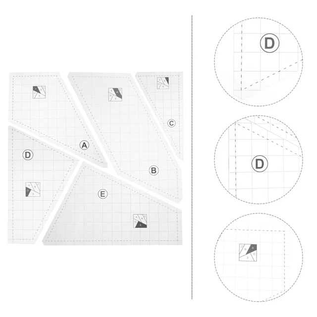 Plantilla de acolchado creativa reglas de movimiento libre mosaico costura