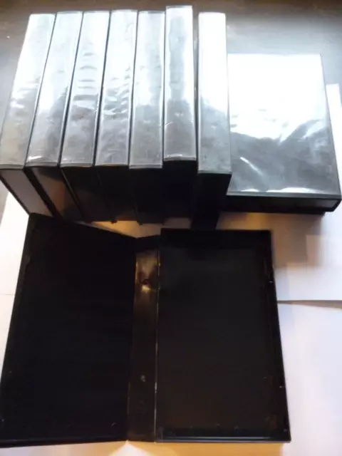 10  x VHS Black Plastic Video Storage Cases