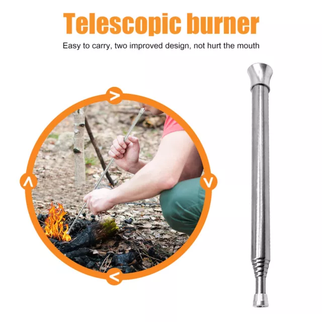 Portable Outdoor Camping Emergency Blow Fire Tube Telescopic Pipe Survival Tool