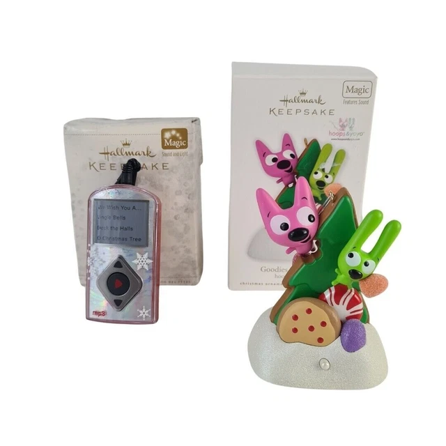 Hallmark Keepsake MP3 Player Hoops And Yoyo Ornament  & Goodies For Santa LOT 2