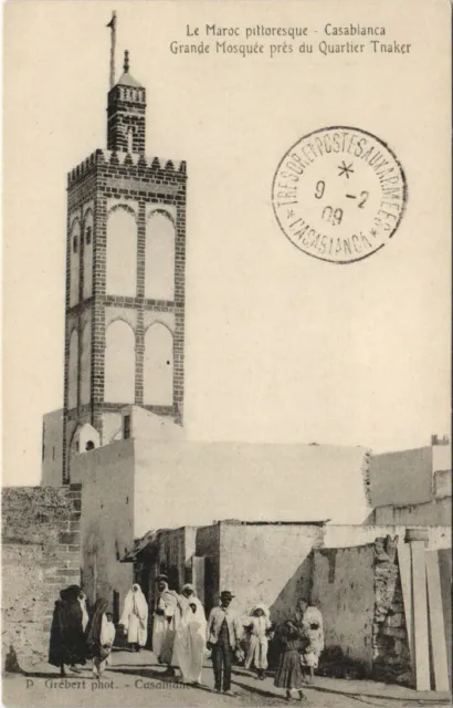 CPA AK CASABLANCA Grande Mosquée pres du Quartier Tnaker MAROC (24503)