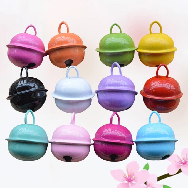 50 un. mini campanas redondas de metal pintadas de color mixto de 22 mm tamaño colorido