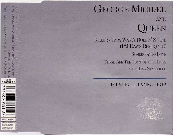 Cd Ep Maxi George Michael And Queen Five Live Ep Rare Collector Comme Neuf 1993