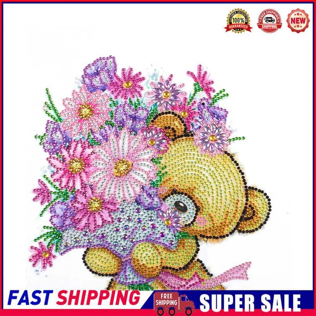 5D DIY Partial Drill Special Shape Cartoon Bear Rhinestone Diamond Drawing Kit