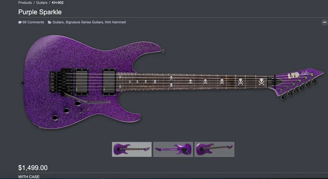 ESP LTD KH-602 Kirk Hammett Signature 6-String Electric Guitar with Case -...