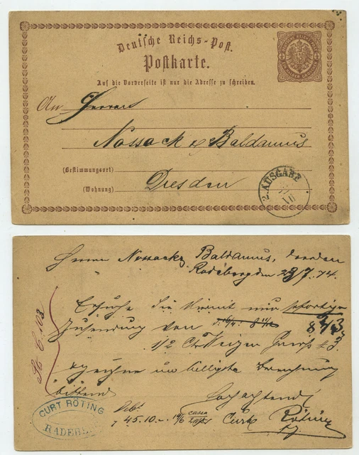 91065 - Ganzsache P 1 - ungestempelte Postkarte nach Dresden