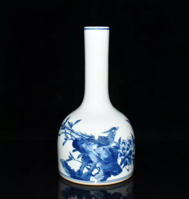 Chinese Blue&White Porcelain Handmade Exquisite Flowers&Birds Vases 9425