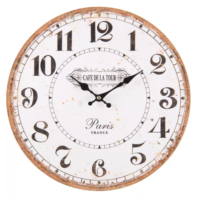 Wanduhr Uhr Paris Landhaus Vintage Retro Shabby Chic