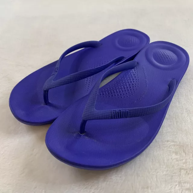 FitFlop Sandals Thongs Flipflop Blue Purple Slip On Summer Shoes Womens Size 7