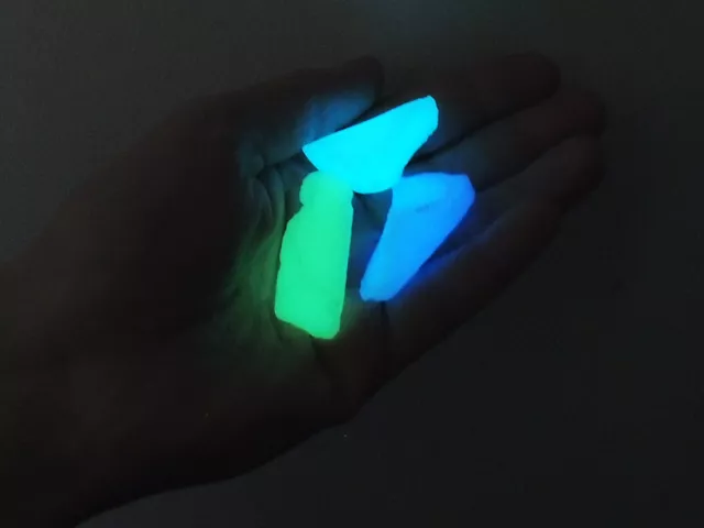 Large Glowing Magic Crystals – Glow in the Dark Crystal Stone – Green Blue AQUA