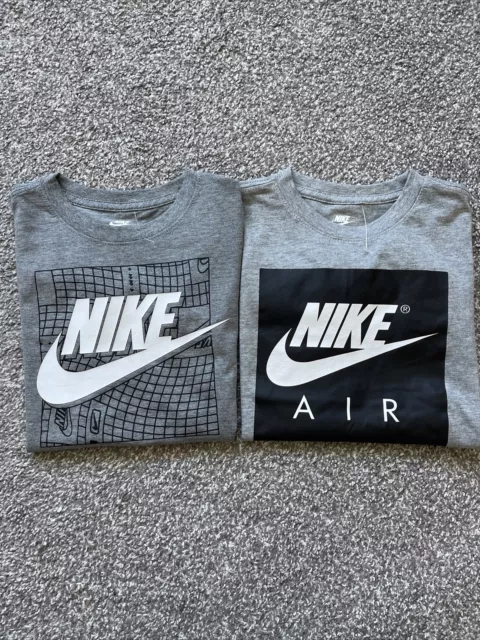 Nike Boys Gray Black Graphic Tee Shirt Bundle (6)