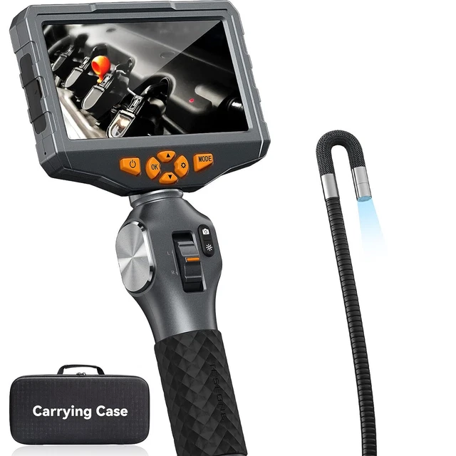 Telecamera endoscopica Teslong 6,5 mm/8,5 mm 210° endoscopio girevole schermo LCD 5,0